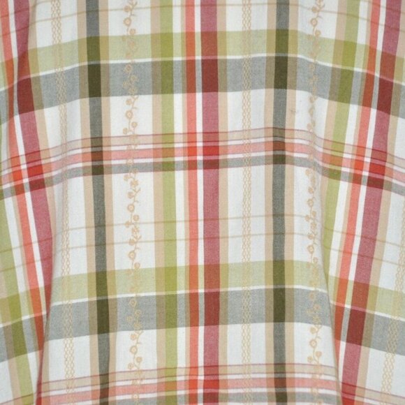 Alfred Dunner Women's 20W Fall Tan Plaid Floral Embroidered Button Front Shirt - Picture 7 of 9